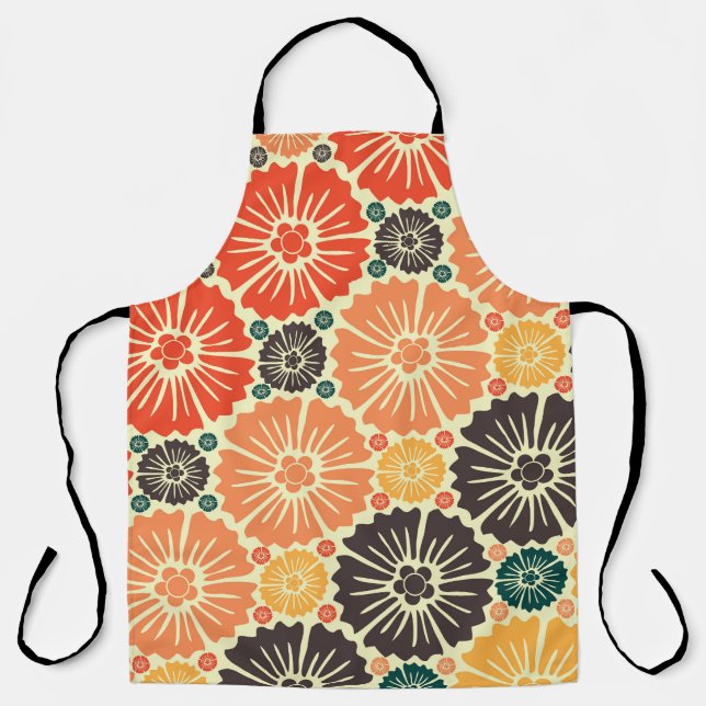 Art Nouveau Retro Wallpaper Design. Apron (Front)