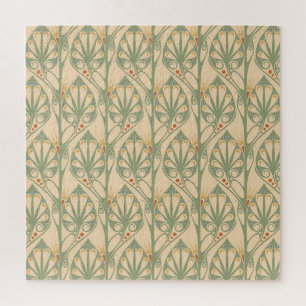 Art Nouveau, Retro Wallpaper Design. Jigsaw Puzzle