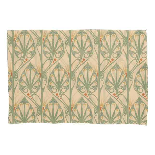 Art Nouveau, Retro Wallpaper Design. Pillowcase (Front)