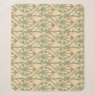 Art Nouveau, Retro Wallpaper Design. Sherpa Blanket