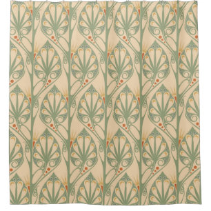 Art Nouveau, Retro Wallpaper Design. Shower Curtain
