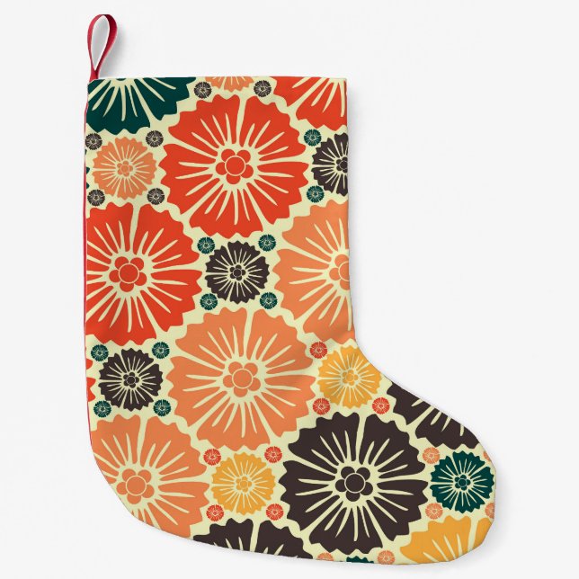 Art Nouveau Retro Wallpaper Design. Small Christmas Stocking (Front)