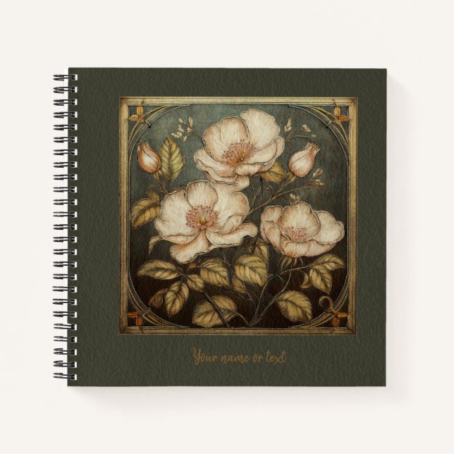 Art Nouveau Rosa canina Timeless Charm Notebook (Front)