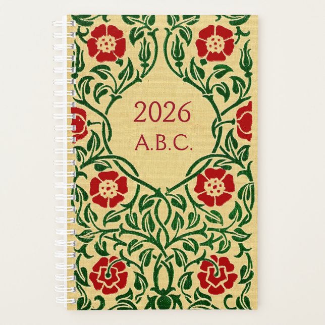 Art Nouveau Rose Date Planner 2026 (Monogram) (Front)