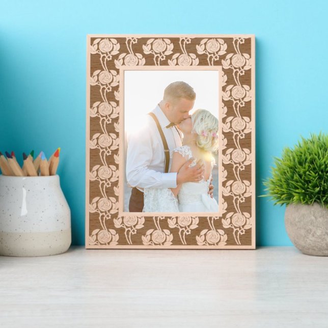 Art Nouveau Rose Floral & Foliage Pattern Etched Frames (Creator Uploaded)