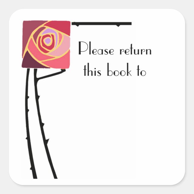 Art nouveau roses bookplate Sticker (Front)