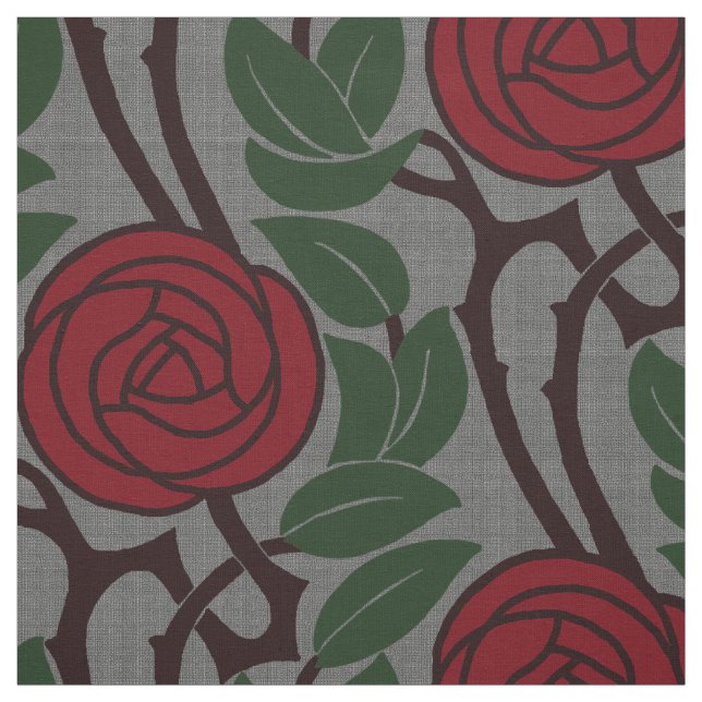 Art Nouveau Roses Fabric (Swatch)