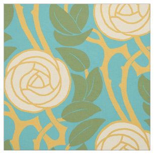 Art Nouveau Roses Fabric
