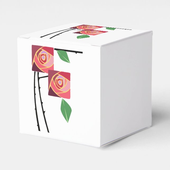 Art nouveau roses favour box (Front Side)