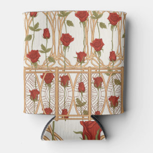 Art Nouveau Roses: Warm Vintage Can Cooler