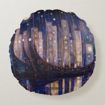 Art Nouveau Round Pillow