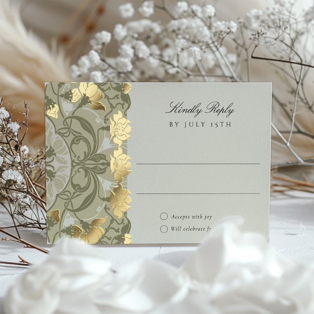 Art Nouveau RSVP Card Wedding Warm Earth Tones (Creator Uploaded)