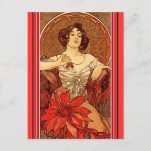 Art Nouveau ~ "Ruby - The Precious Stones" Postcard