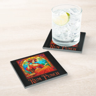 Art Nouveau Rum Punch Glass Coaster