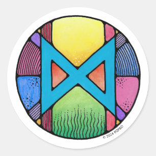 Art Nouveau Rune Dagaz - AWAKENING Classic Round Sticker
