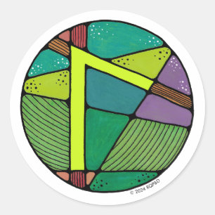 Art Nouveau Rune Laguz - LIFE Classic Round Sticker