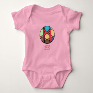 Art Nouveau Rune Mannaz – Humanity Baby Bodysuit