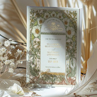 Art Nouveau Save the Date Wedding Gold Foil