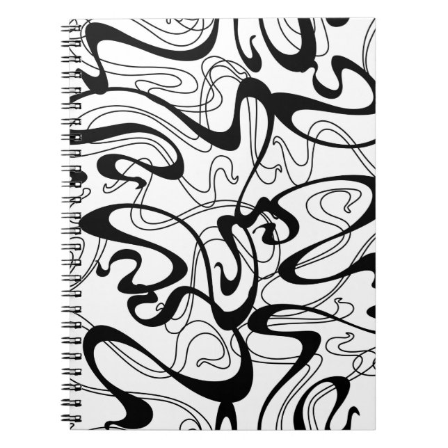 Art Nouveau seamless pattern. Curl texture in vint Notebook (Front)