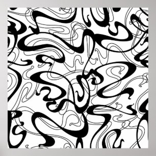 Art Nouveau seamless pattern. Curl texture in vint Poster