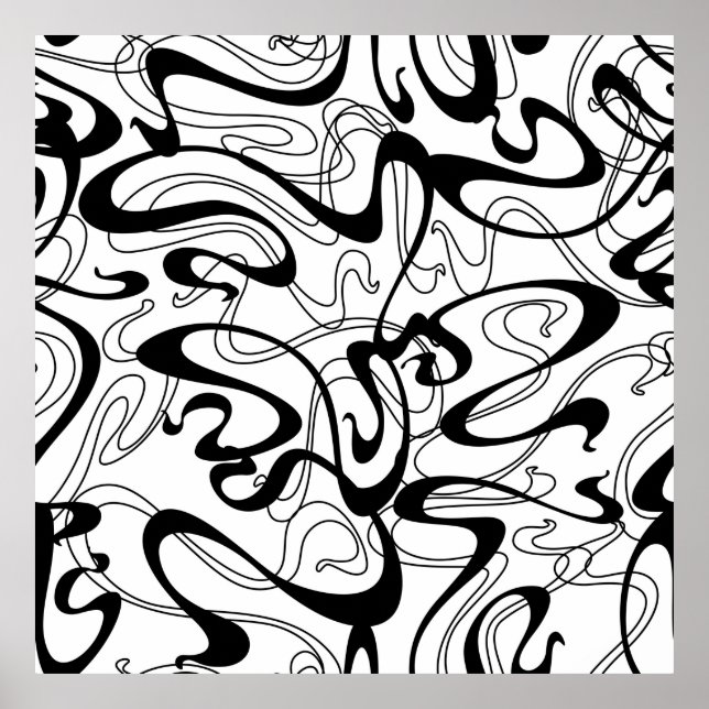 Art Nouveau seamless pattern. Curl texture in vint Poster (Front)