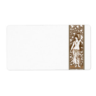Art nouveau sepia girl with urn