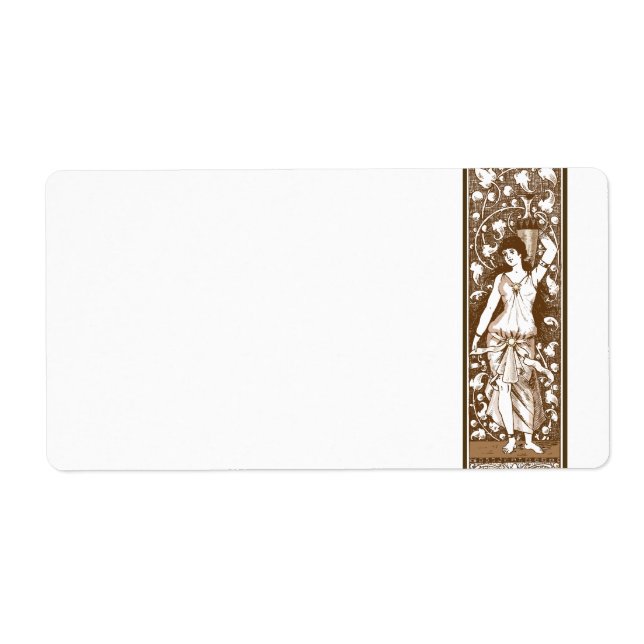 Art nouveau sepia girl with urn (Front)