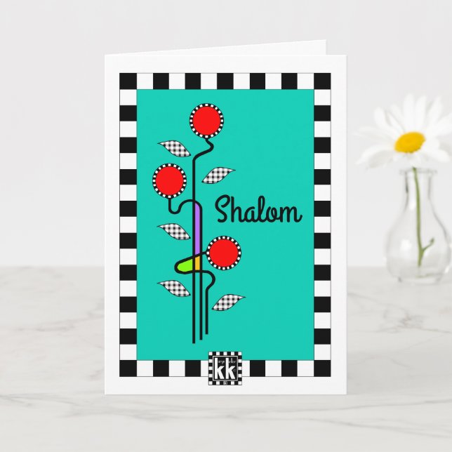 Art Nouveau Shalom greeting card (Small Plant)
