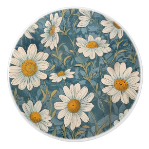 Art Nouveau Shasta Daisy  Ceramic Knob