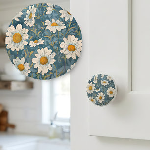 Art Nouveau Shasta Daisy Ceramic Knob