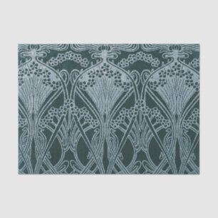 Art nouveau, silver grey blue,pattern, vintage,ret tissue paper