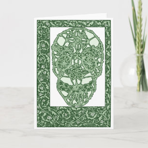Art Nouveau Skull Green Day of the Dead Card
