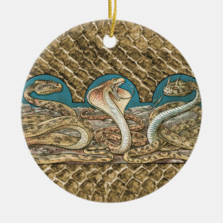 Art Nouveau Snake Trio Ceramic Tree Decoration