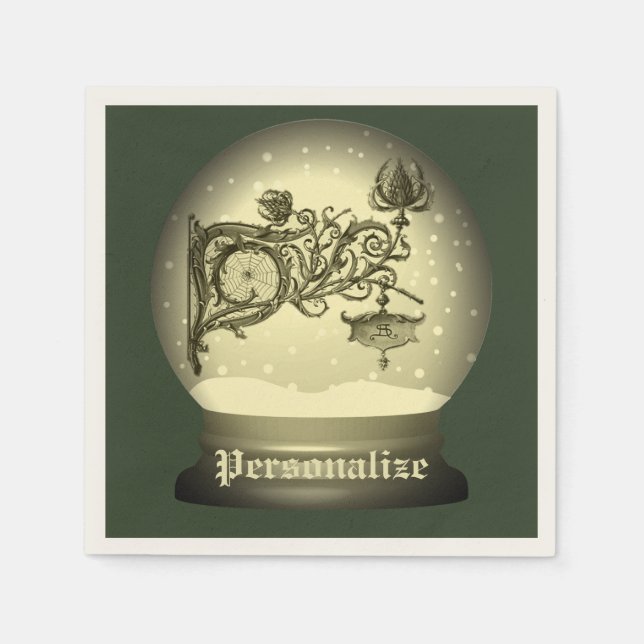 Art nouveau snow globe  napkin (Front)