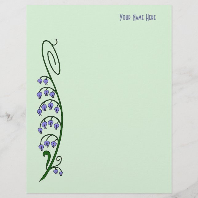 Art Nouveau Snowdrop Flowers Letterhead (Front)
