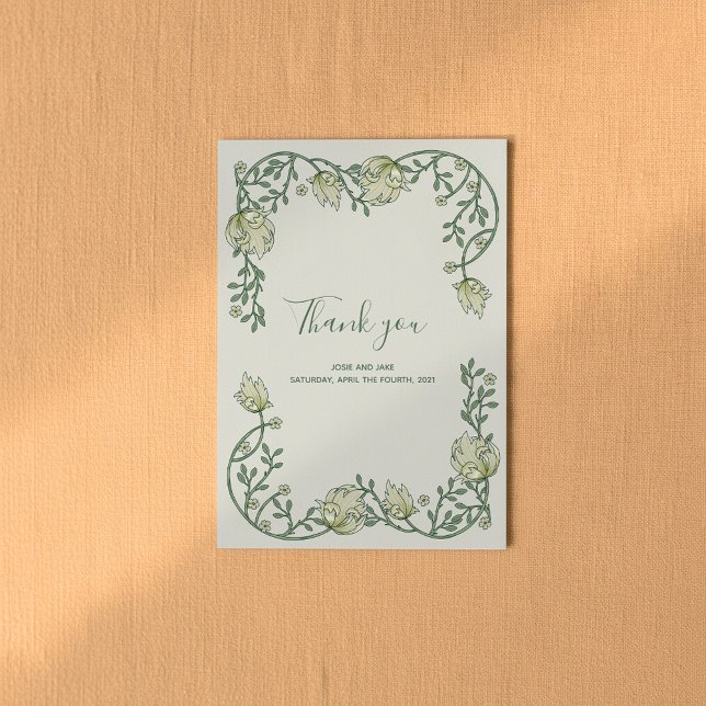Art Nouveau soft pretty frame thank you (Art Nouveau soft pretty frame thank you with photo and message.)