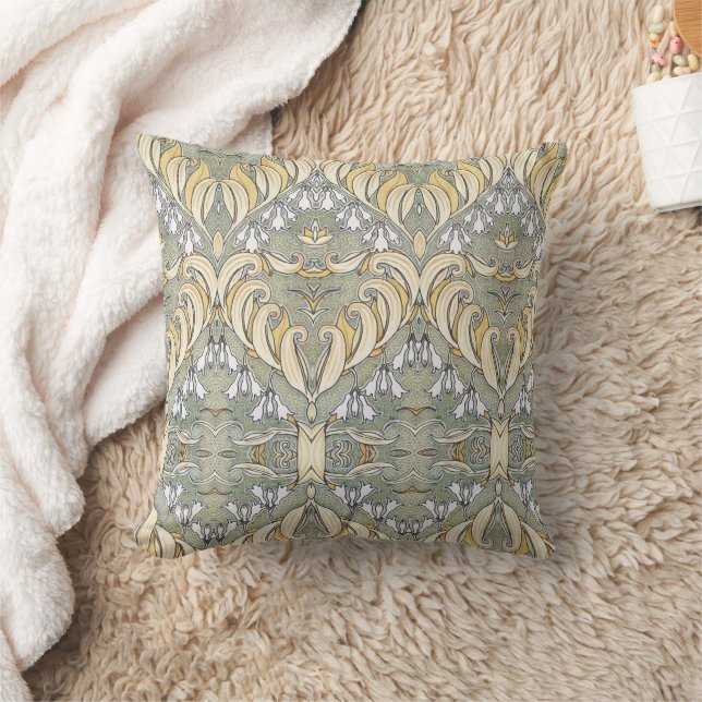 Art Nouveau Solomon's seal flower pattern  Cushion (Blanket)