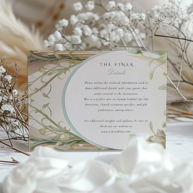 Art Nouveau Splendour: Wedding Information Enclosure Card (Creator Uploaded)