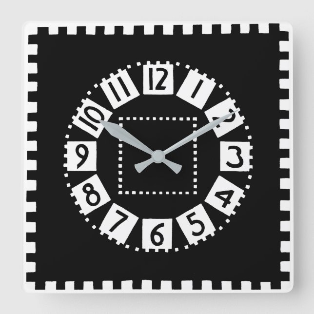 Art Nouveau Square Wall Clock (Front)