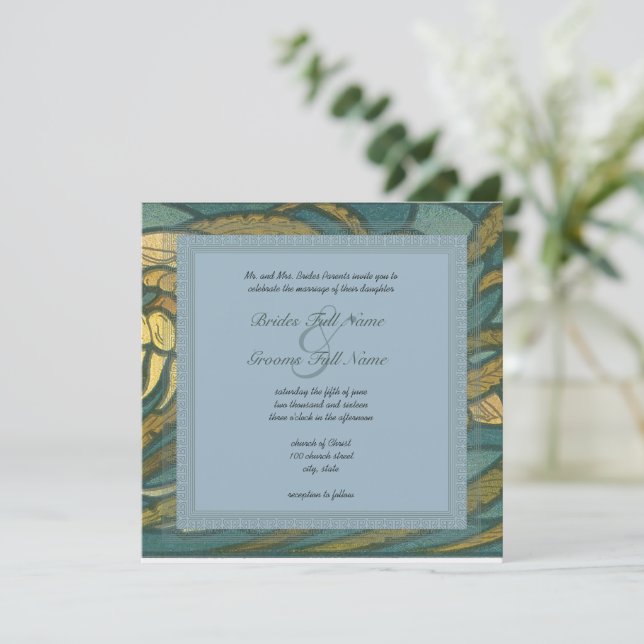 Art Nouveau Squid - Scuba Destination Weddings Invitation (Standing Front)