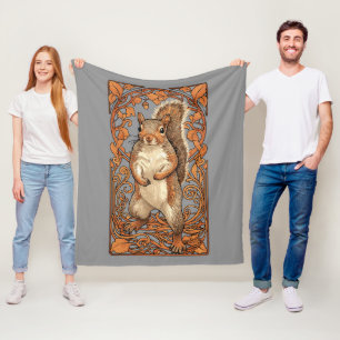 Art Nouveau Squirrel - funny squirrel lover Fleece Blanket