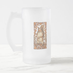 Art Nouveau Squirrel - funny squirrel lover Frosted Glass Beer Mug