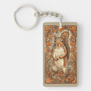 Art Nouveau Squirrel - funny squirrel lover Key Ring