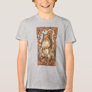 Art Nouveau Squirrel - funny squirrel lover Tri-Blend Shirt