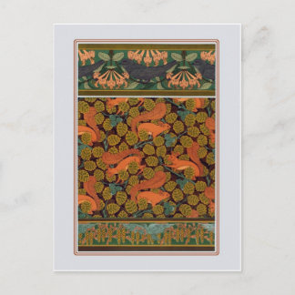 Art Nouveau Squirrels Postcard