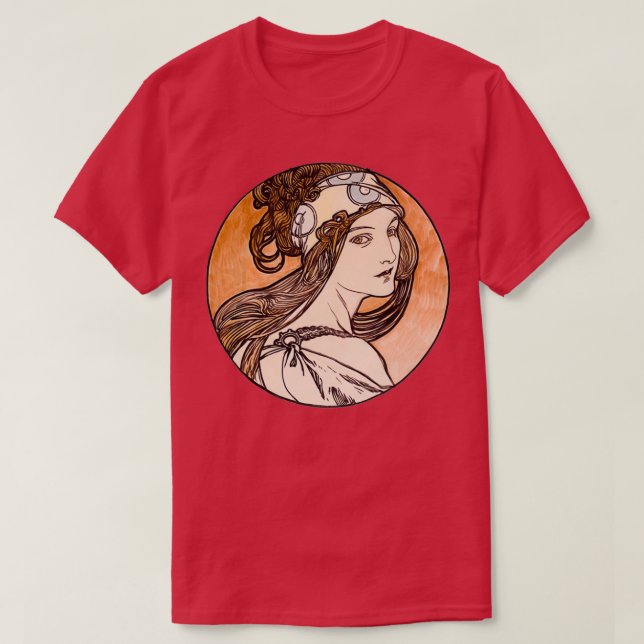 Art Nouveau Stained Glass Beauty T-Shirt (Design Front)