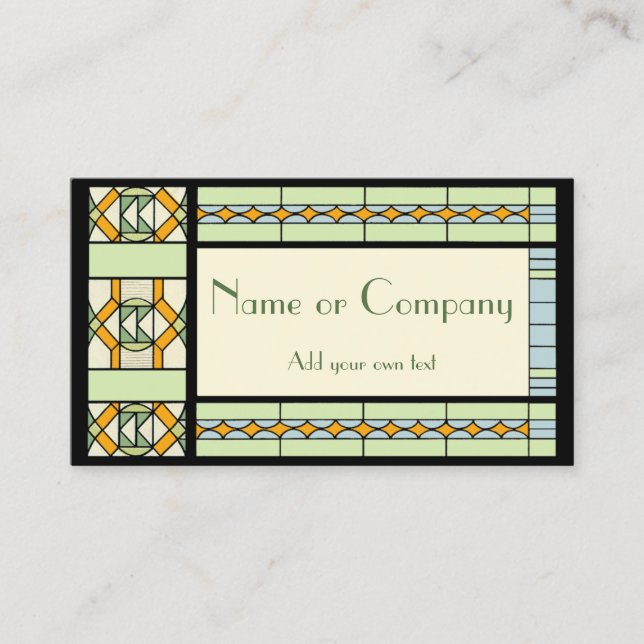 Art Nouveau Stained Glass Business Card (Front)