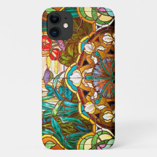 Art nouveau stained glass floral colourful iPhone 11 case