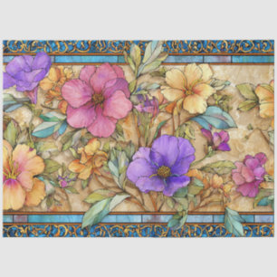 Art Nouveau Stained Glass Florals Tissue Paper