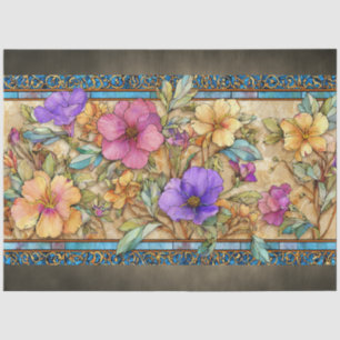 Art Nouveau Stained Glass Florals Tissue Paper
